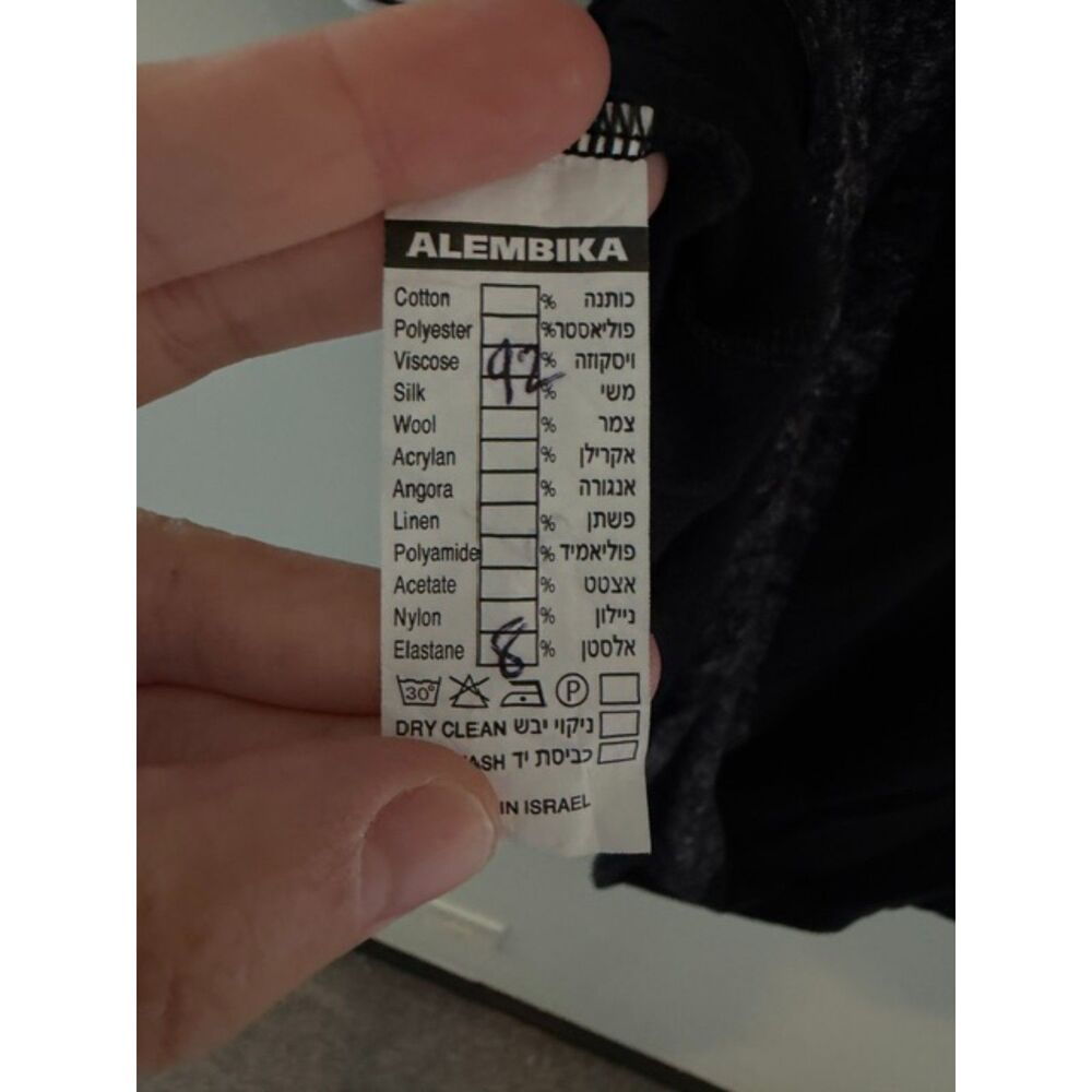 Alembika Lagenlook 2 Tone Tunic Size 1 Black Gray Yellow (Small) - Picture 6 of 6
